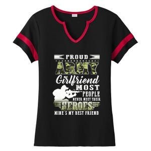 Proud Army Friend Most People Gift Ladies Halftime Notch Neck Tee