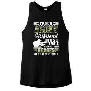 Proud Army Friend Most People Gift Ladies PosiCharge Tri-Blend Wicking Tank