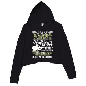 Proud Army Friend Most People Gift Crop Fleece Hoodie