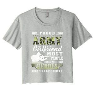 Proud Army Friend Most People Gift Women's Crop Top Tee