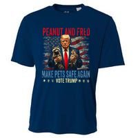 Peanut And Fred Make Pets Safe Again Trump 2024 Usa Grunged Flag Cooling Performance Crew T-Shirt