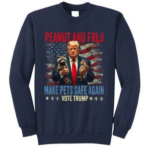 Peanut And Fred Make Pets Safe Again Trump 2024 Usa Grunged Flag Sweatshirt