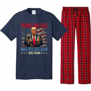 Peanut And Fred Make Pets Safe Again Trump 2024 Usa Grunged Flag Pajama Set