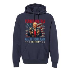 Peanut And Fred Make Pets Safe Again Trump 2024 Usa Grunged Flag Premium Hoodie