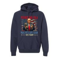 Peanut And Fred Make Pets Safe Again Trump 2024 Usa Grunged Flag Premium Hoodie