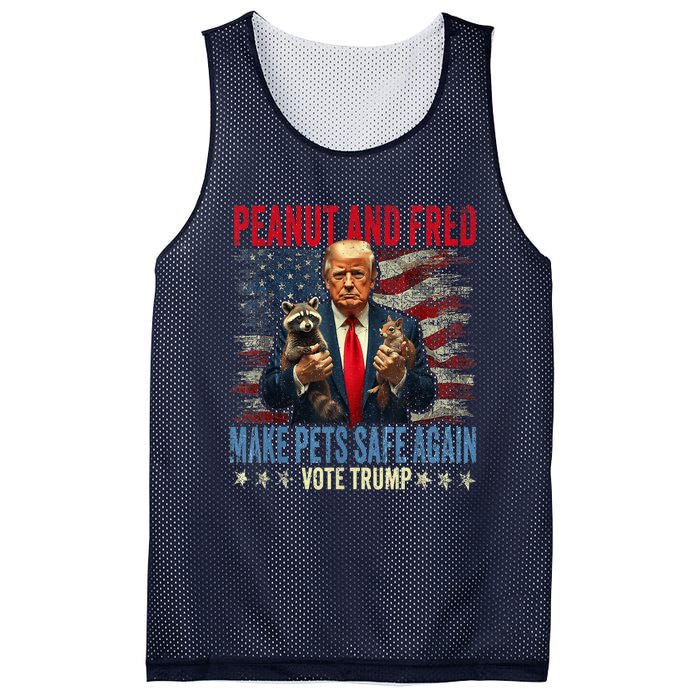 Peanut And Fred Make Pets Safe Again Trump 2024 Usa Grunged Flag Mesh Reversible Basketball Jersey Tank