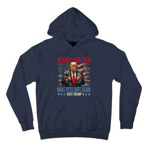 Peanut And Fred Make Pets Safe Again Trump 2024 Usa Grunged Flag Tall Hoodie