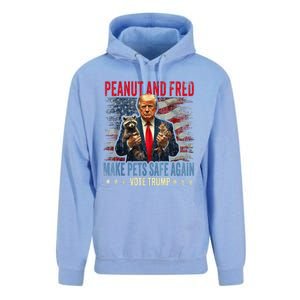 Peanut And Fred Make Pets Safe Again Trump 2024 Usa Grunged Flag Unisex Surf Hoodie