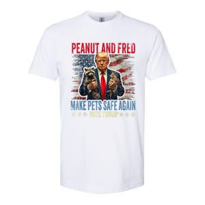 Peanut And Fred Make Pets Safe Again Trump 2024 Usa Grunged Flag Softstyle CVC T-Shirt