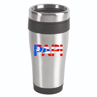 Papi American Flag Vintage Father's Day 16oz Travel Tumbler