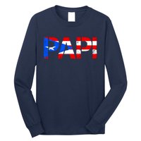 Papi American Flag Vintage Father's Day Long Sleeve Shirt