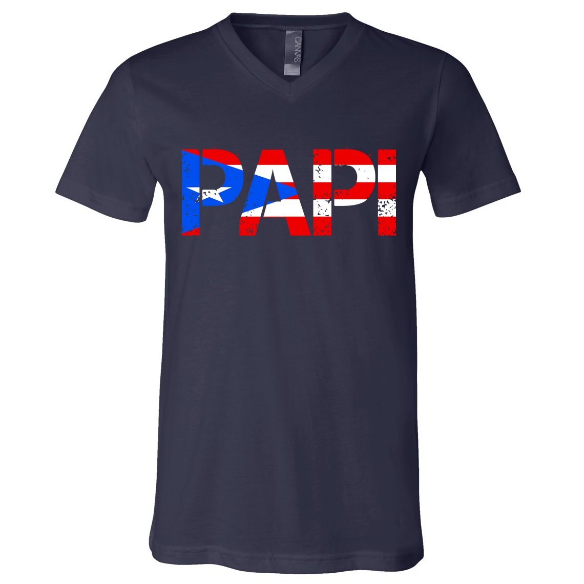 Papi American Flag Vintage Father's Day V-Neck T-Shirt