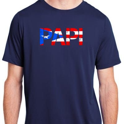 Papi American Flag Vintage Father's Day Adult ChromaSoft Performance T-Shirt