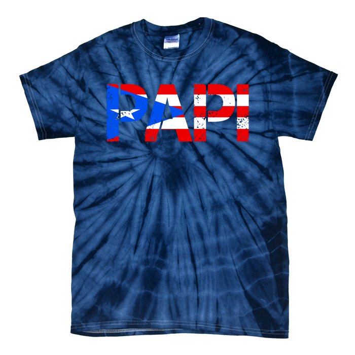 Papi American Flag Vintage Father's Day Tie-Dye T-Shirt