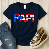 Papi American Flag Vintage Father's Day Womens T-Shirt