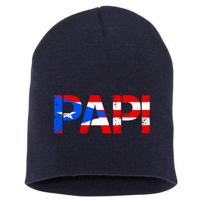 Papi American Flag Vintage Father's Day Short Acrylic Beanie