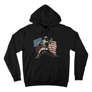 Patriotic American Flag Baseball Design Baseball Design Hoodie