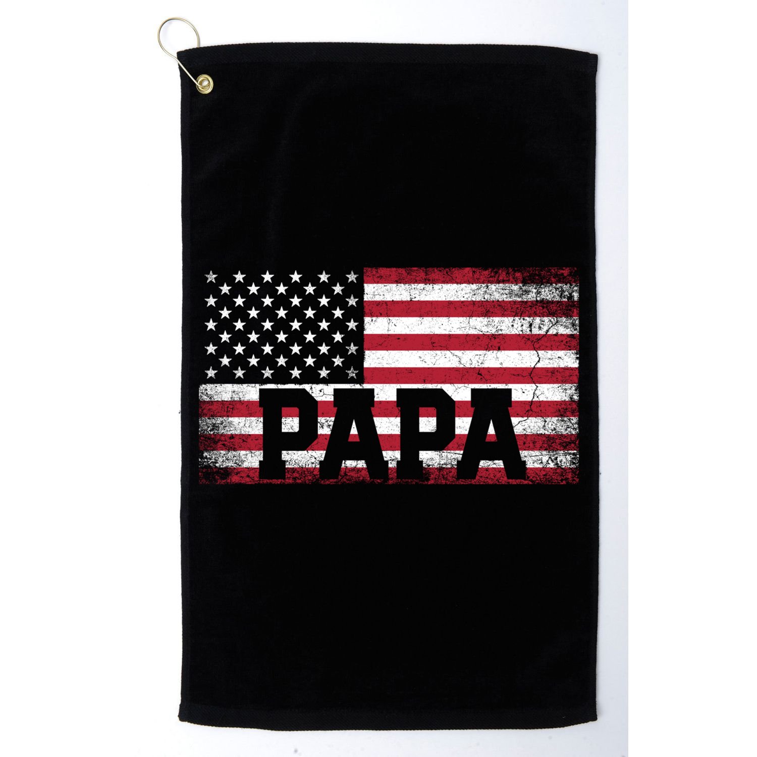 Papa American Flag FatherS Day 4th Of July Gift Grandpa Gift Golf Towel
