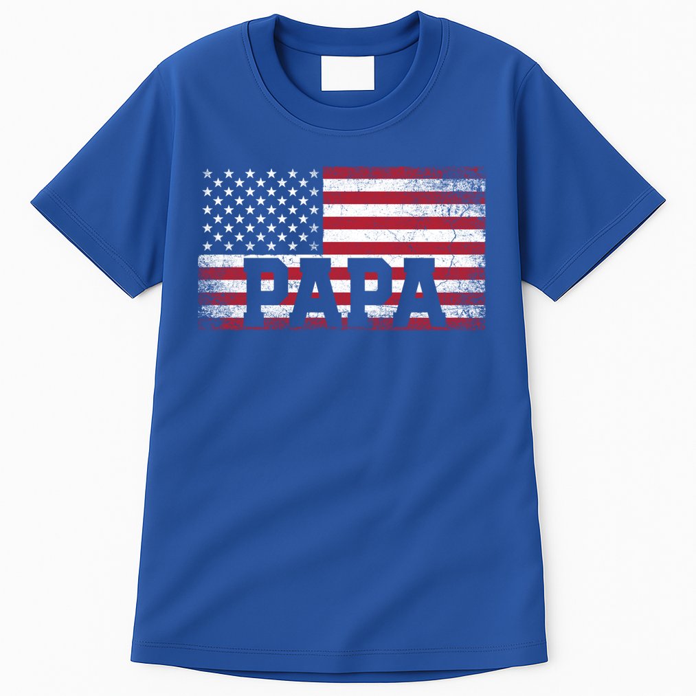 Papa American Flag FatherS Day 4th Of July Gift Grandpa Gift Tall T-Shirt
