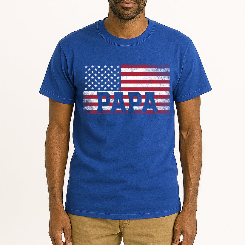 Papa American Flag FatherS Day 4th Of July Gift Grandpa Gift Tall T-Shirt