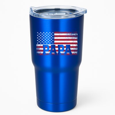 Papa American Flag FatherS Day 4th Of July Gift Grandpa Gift Tumbler