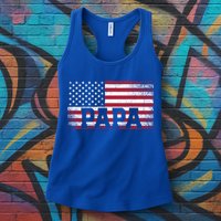 Papa American Flag FatherS Day 4th Of July Gift Grandpa Gift Womens Tank Top