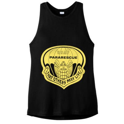 Proud Air Force Pararescue Veteran Vintage Flag Veterans Day Gift Ladies PosiCharge Tri-Blend Wicking Tank