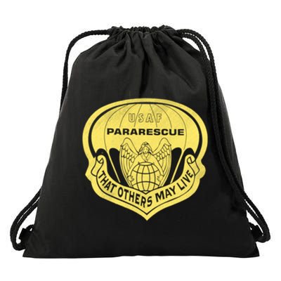 Proud Air Force Pararescue Veteran Vintage Flag Veterans Day Gift Drawstring Bag