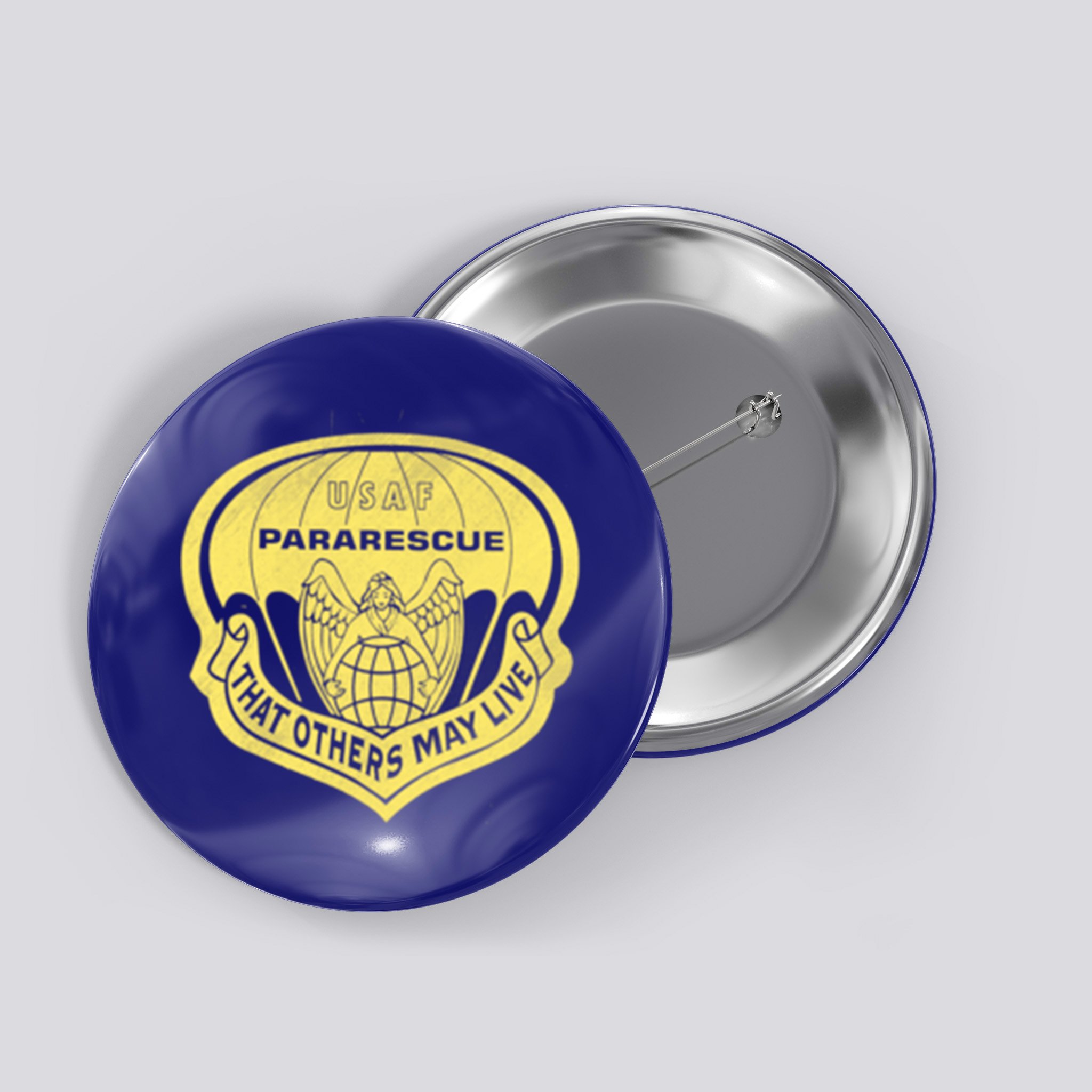 Proud Air Force Pararescue Veteran Vintage Flag Veterans Day Gift Button
