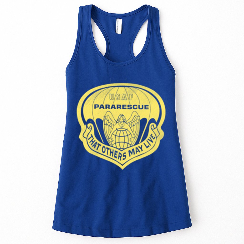 Proud Air Force Pararescue Veteran Vintage Flag Veterans Day Gift Womens Tank Top