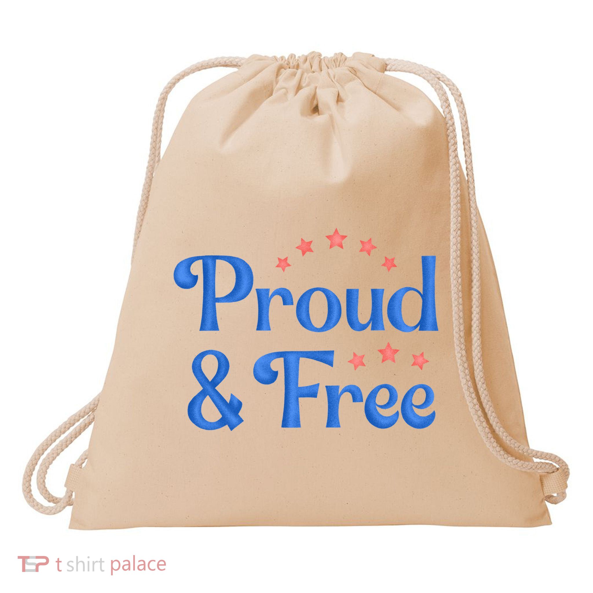 Proud And Free Usa 4th Of July Drawstring Bag