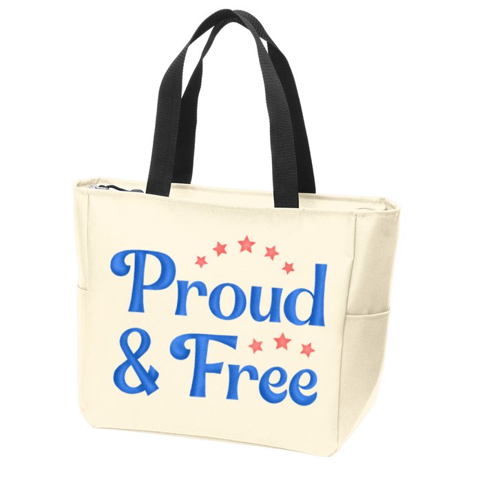 Proud And Free Usa 4th Of July Zip Tote Bag