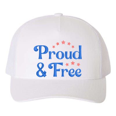 Proud And Free Usa 4th Of July Yupoong Adult 5-Panel Trucker Hat