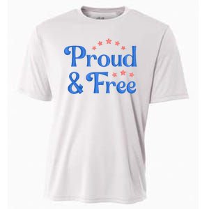 Proud And Free Usa 4th Of July Cooling Performance Crew T-Shirt