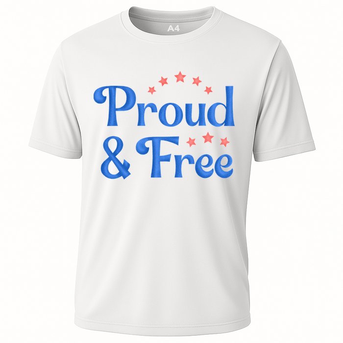 Proud And Free Usa 4th Of July Cooling Performance Crew T-Shirt