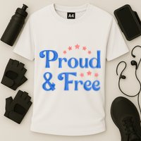 Proud And Free Usa 4th Of July Cooling Performance Crew T-Shirt