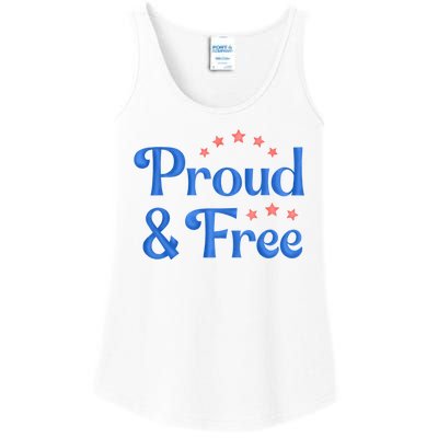 Proud And Free Usa 4th Of July Ladies Essential Tank