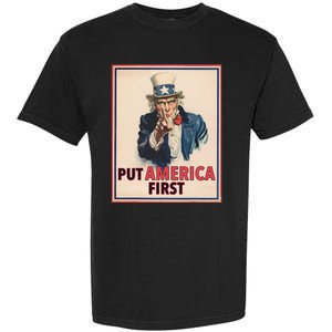 Put America First Poster Trump 2024 Patriotic American Garment-Dyed Heavyweight T-Shirt