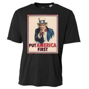 Put America First Poster Trump 2024 Patriotic American Cooling Performance Crew T-Shirt