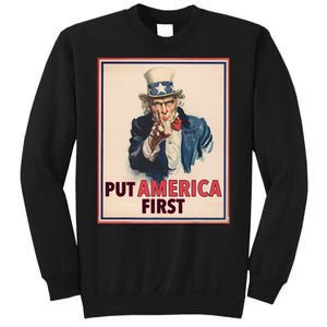 Put America First Poster Trump 2024 Patriotic American Sweatshirt