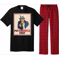 Put America First Poster Trump 2024 Patriotic American Pajama Set