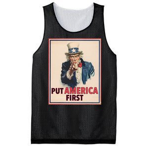 Put America First Poster Trump 2024 Patriotic American Mesh Reversible Basketball Jersey Tank