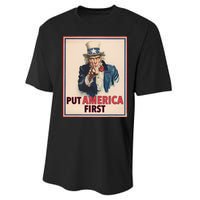 Put America First Poster Trump 2024 Patriotic American Performance Sprint T-Shirt