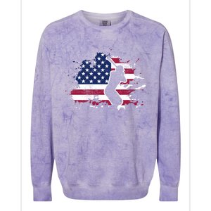 Patriotic American Flag Baseball design, Baseball design Colorblast Crewneck Sweatshirt