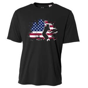 Patriotic American Flag Baseball design, Baseball design Cooling Performance Crew T-Shirt