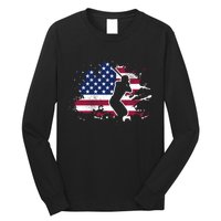 Patriotic American Flag Baseball design, Baseball design Long Sleeve Shirt