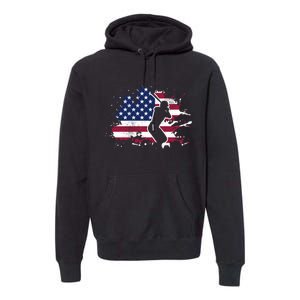 Patriotic American Flag Baseball design, Baseball design Premium Hoodie