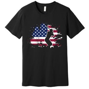 Patriotic American Flag Baseball design, Baseball design Premium T-Shirt