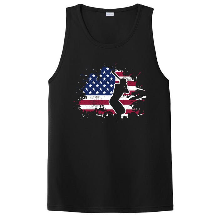 Patriotic American Flag Baseball design, Baseball design PosiCharge Competitor Tank