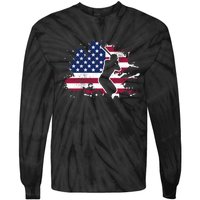 Patriotic American Flag Baseball design, Baseball design Tie-Dye Long Sleeve Shirt